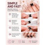 Nude Polka‑Dot Press‑On Nails with 3D Black Bows, Medium‑Long Almond Nails Elegant Luxury False Nails